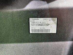 Крыло переднее правое SUBARU OUTBACK OEM 57110AG0209P BPE 2004 SILVER 39D, 3K3