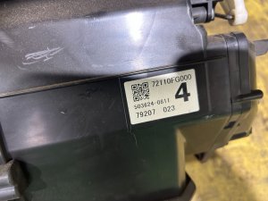 Aquecimento SUBARU FORESTER OEM 72110FG000 SH5 2007 EJ205 MT5