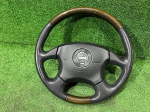 พวงมาลัย MOMO темное дерево SUBARU LEGACY LANCASTER OEM 34311AE310 BHE BH9 BH5 2002 SILVER/GREY 1U2