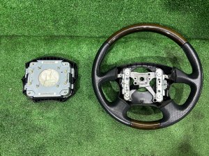 พวงมาลัย MOMO темное дерево SUBARU LEGACY LANCASTER OEM 34311AE310 BHE BH9 BH5 2002 SILVER/GREY 1U2