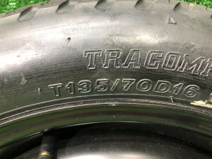 ล้ออะไหล่ Bridgestone T135/70 D16 SUBARU LEGACY OEM 12345678 BH5 2000