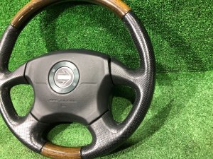 พวงมาลัย MOMO темное дерево SUBARU LEGACY LANCASTER OEM 34311AE310 BHE BH9 BH5 2002 SILVER/GREY 1U2