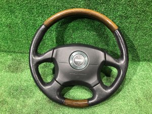พวงมาลัย MOMO темное дерево SUBARU LEGACY LANCASTER OEM 34311AE310 BHE BH9 BH5 2002 SILVER/GREY 1U2