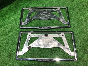 License plate frames SUBARU OUTBACK OEM 12345678 BPE 2008 Silver Metallic C6Z