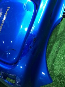Бампер передний с клыками SUBARU IMPREZA OEM 57703FE020PG GDA, GDB, GD 2002 Blue 02C